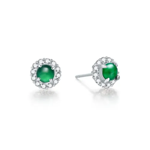 CHAOHONGJI Glutinous Jade Jadeite Stud Earrings Women's