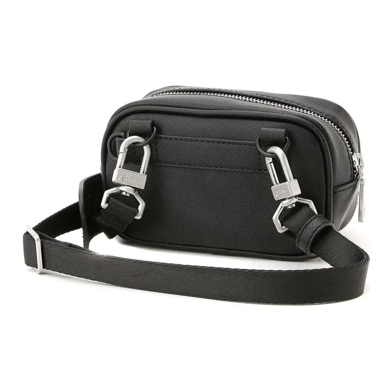 GUESS Polyurethane Crossbody Bag Shoulder Bag Medium Size Men's Black-4