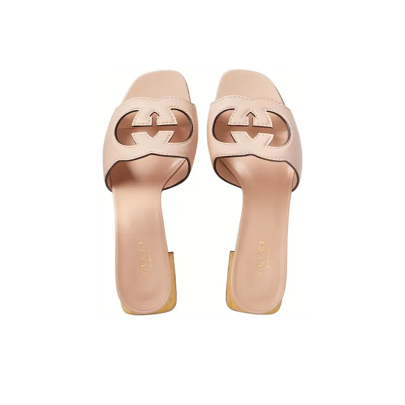 GUCCI Interlocking G Cut-out Leather Sandals-1
