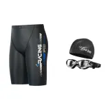 Black+Swim Goggles+Swimming Cap
