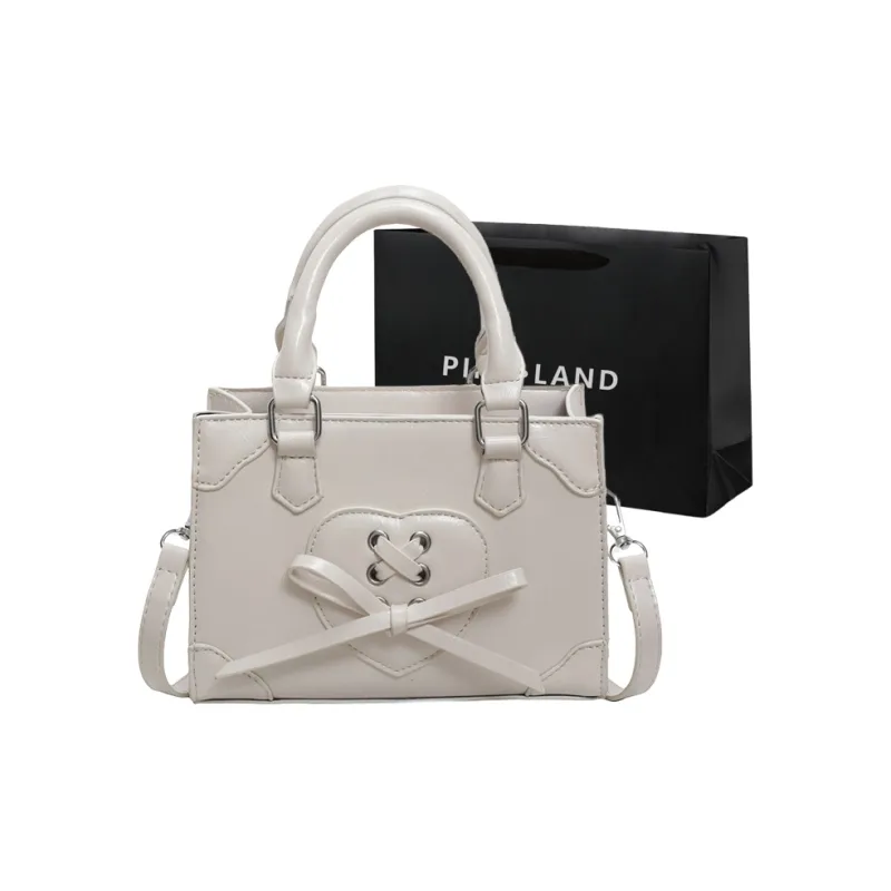 PINK·LAND PU Handbag Regular Women's Silver/Ecru/Burgundy/Black-6