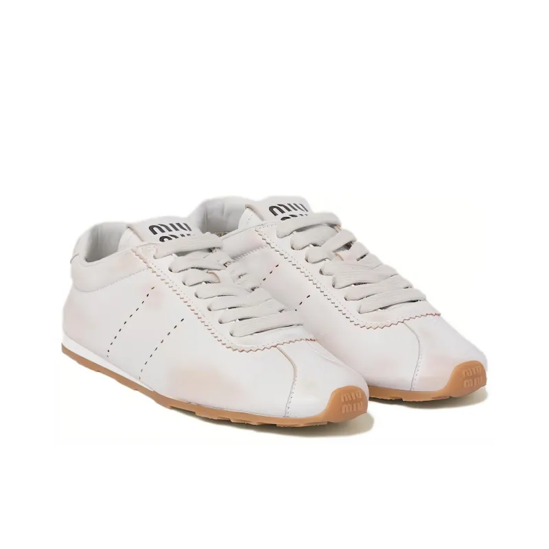 MIU MIU Plume Low Top Casual Shoes Women's White-2