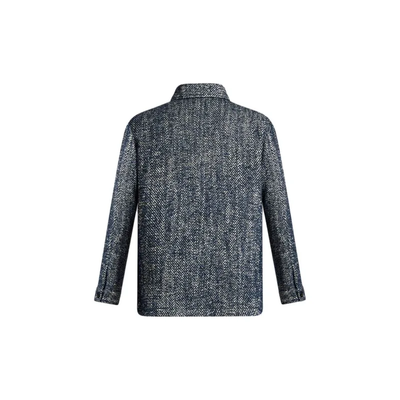 ETRO Herringbone Pattern Buttoned Shirt Jacket-1