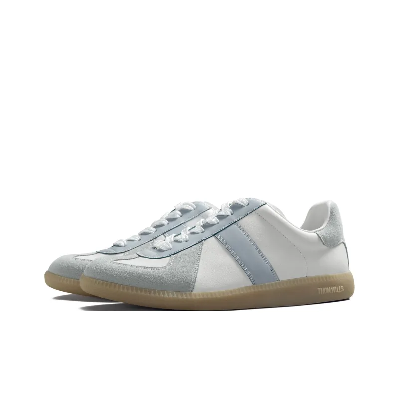 THOM WILLS Vintage Versatile German Army Trainers Low Top Skateboard Shoes Women's Blue White-1