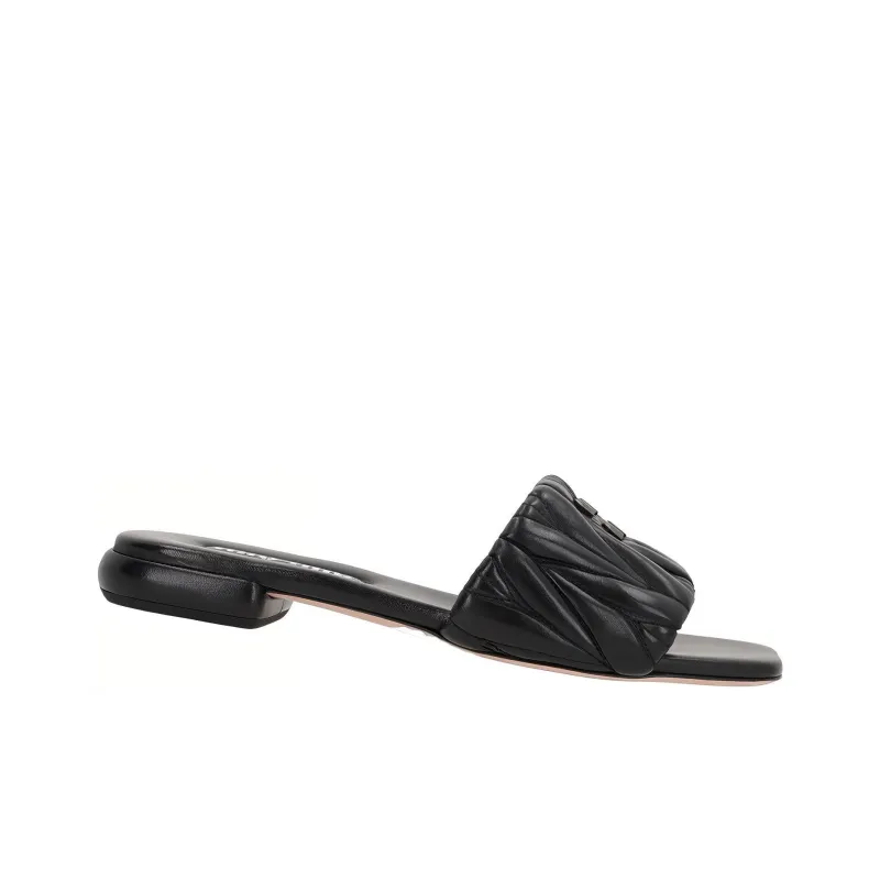 MIU MIU Slide Slippers Women's Black-2