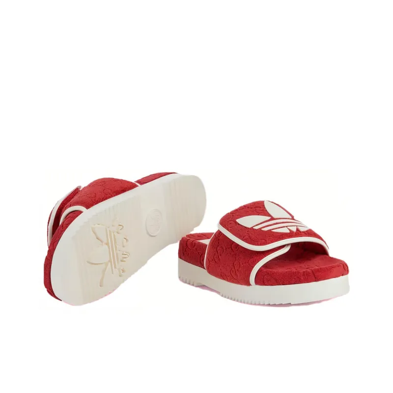 GUCCI Adidas X GUCCI Gg Platform Sandal 'Red Cotton Sponge'-2
