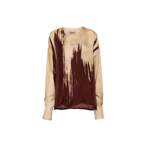 UMA WANG Shirts Men Beige/Blood Red