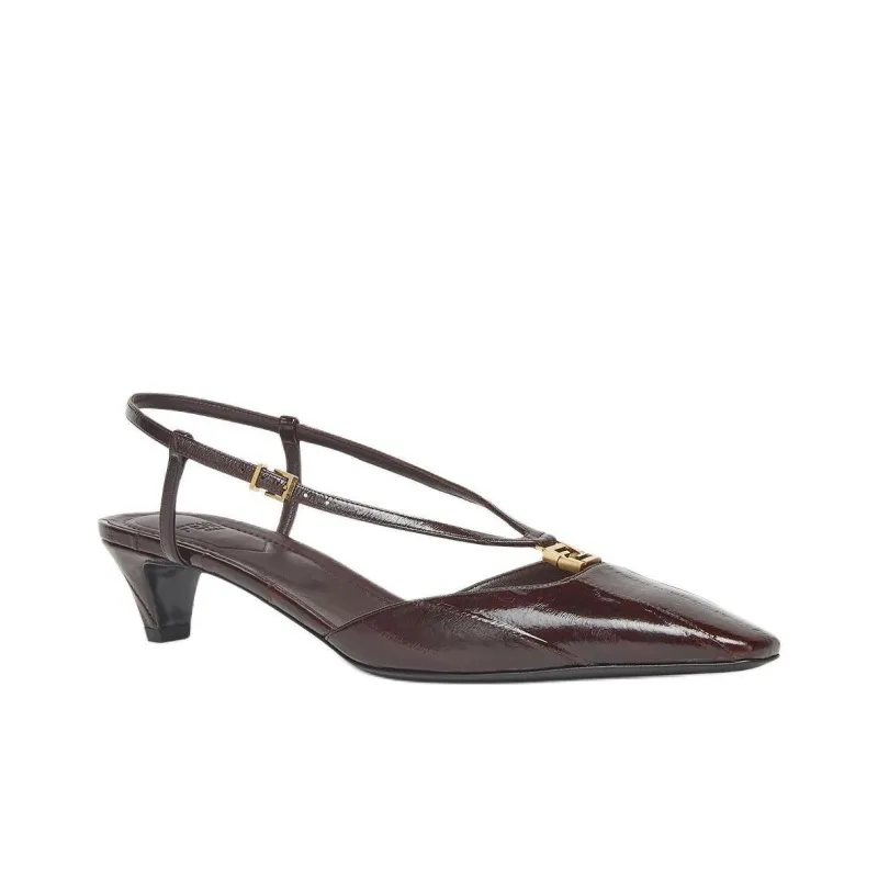 FENDI FFold High Heels Women's Brown-2