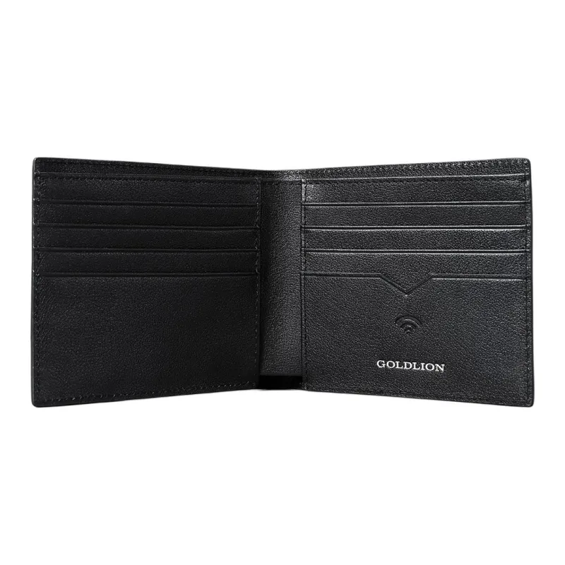 GOLDLION Cow Leather Wallet Regular Men's Black-4