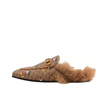 Disney x GUCCI Princetown Casual Single Shoes Women's Ebony