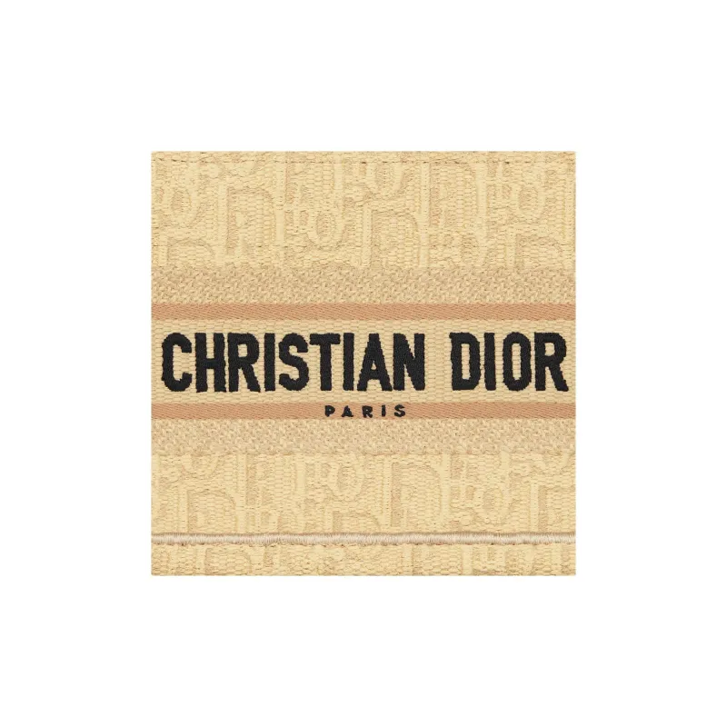 DIOR Raffia Fiber Tote Bag, Shopping Bag, Shoulder Bag, Crossbody Bag, Handbag Mini Women's Beige-4
