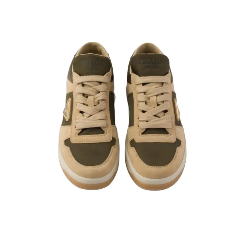 PRADA Prada Downtown Low Top Skateboard Shoes Women's Beige-5