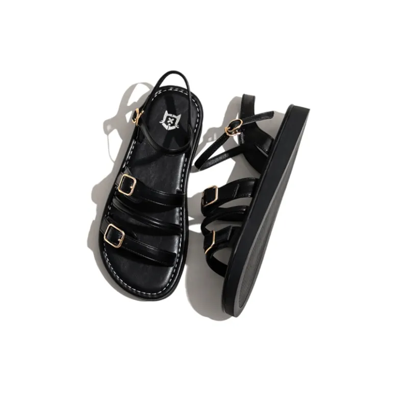 Old Meow Roman Sandals 2cm Women's Black-3