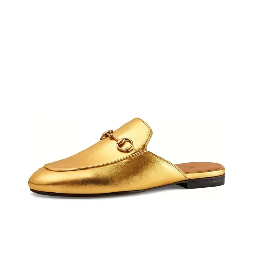 GUCCI Horsebit Leather Slippers