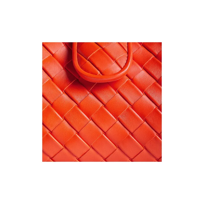 Bottega Veneta Calfskin Portable One Shoulder Clutch Regular Women's Orange-4
