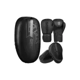 Boxing Gloves+Hand Target 2 Pack+Kick Pads 1 Pack (Black)