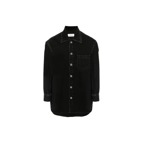 Lanvin Denim Jackets Men Black