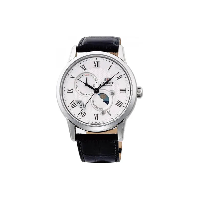 ORIENT Classic Collection Automatic Mechanical Movement Leather Watch Bands Watch 42.5mm Men's Watches White Dial-0