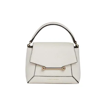 Strathberry Grained Calfskin Shoulder Bag Crossbody Bag Handbag Nano Women's White