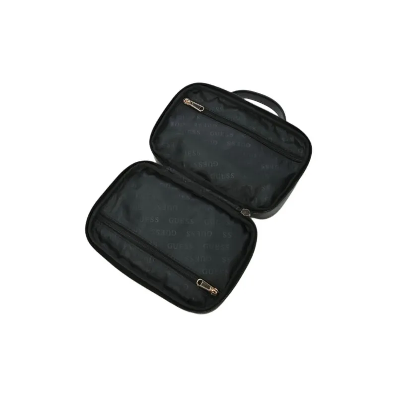 GUESS Polyurethane Makeup Bag Women's Black-4