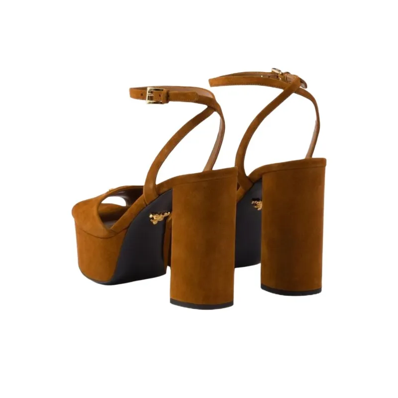 PRADA Strap Sandals 11.5cm Women's Brown-3