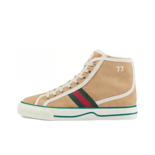 GUCCI Tennis 1977 Skateboard Shoes Women's High-Top Brown