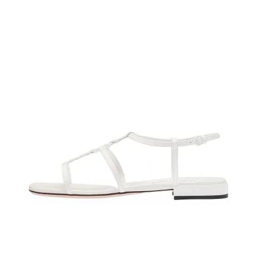 MIU MIU Logo-plaque Leather Flat Sandals