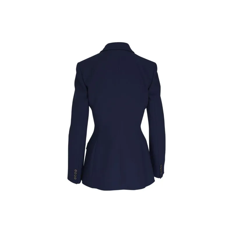 MICHAEL KORS Georgina Wool Serge Double Breasted Blazer-1