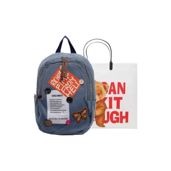 Worm's Home Denim Backpack Regular Women's Blue