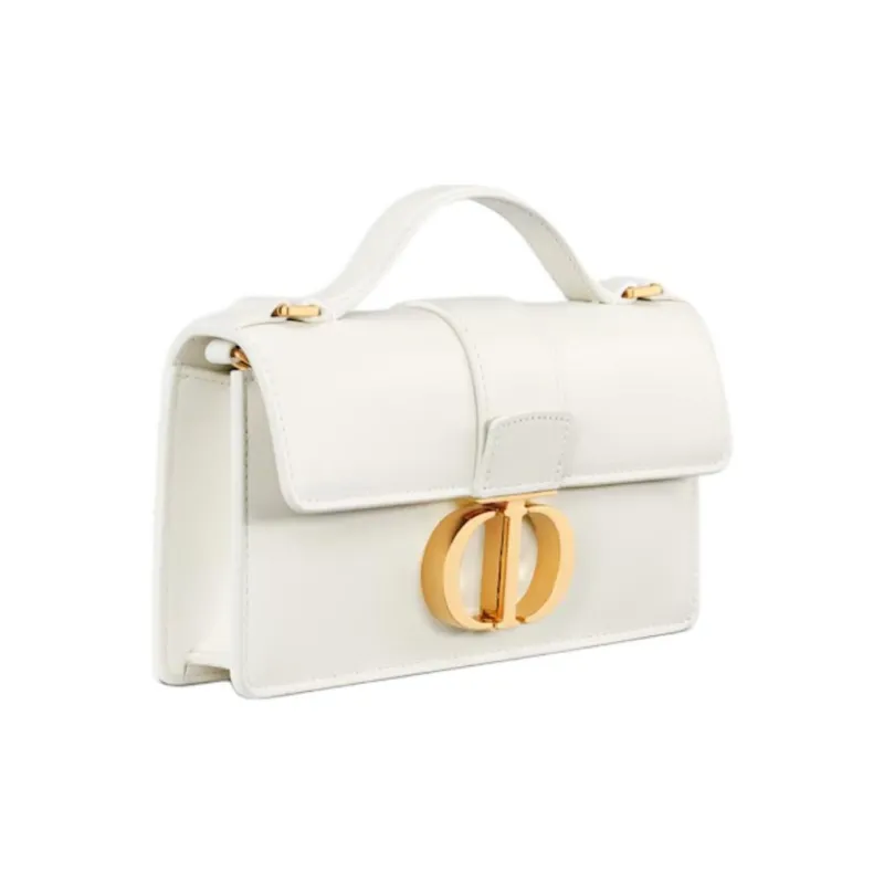 DIOR Soft Calfskin Shoulder Bag, Crossbody Bag Mini Women's White-2