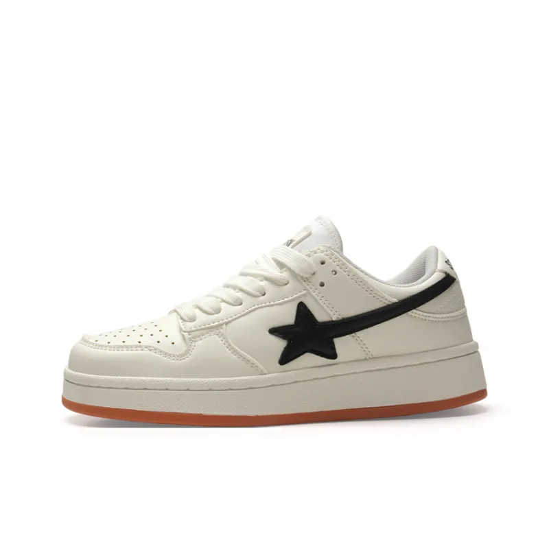 STUR YSN Wear resistant And Lightweight Low Top Skateboard Shoes Unisex White Black-0