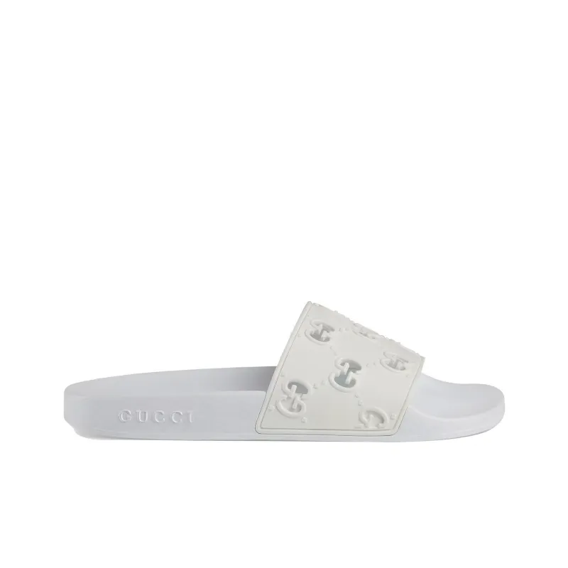 GUCCI Women's Rubber Gg Slide 'White' Women's-1