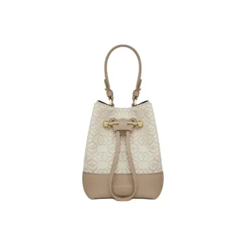 Strathberry Grained Calfskin Bucket Bags One Shoulder Handbag Crossbody Bag Women's Beige Pink