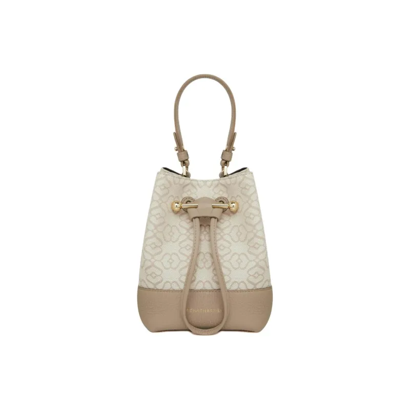 Strathberry Grained Calfskin Bucket Bags One Shoulder Handbag Crossbody Bag Women's Beige Pink-0