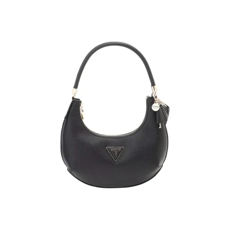GUESS Polyurethane Crescent Moon Handbag Crossbody Bag Shoulder Bag Small Size Women's Black-1