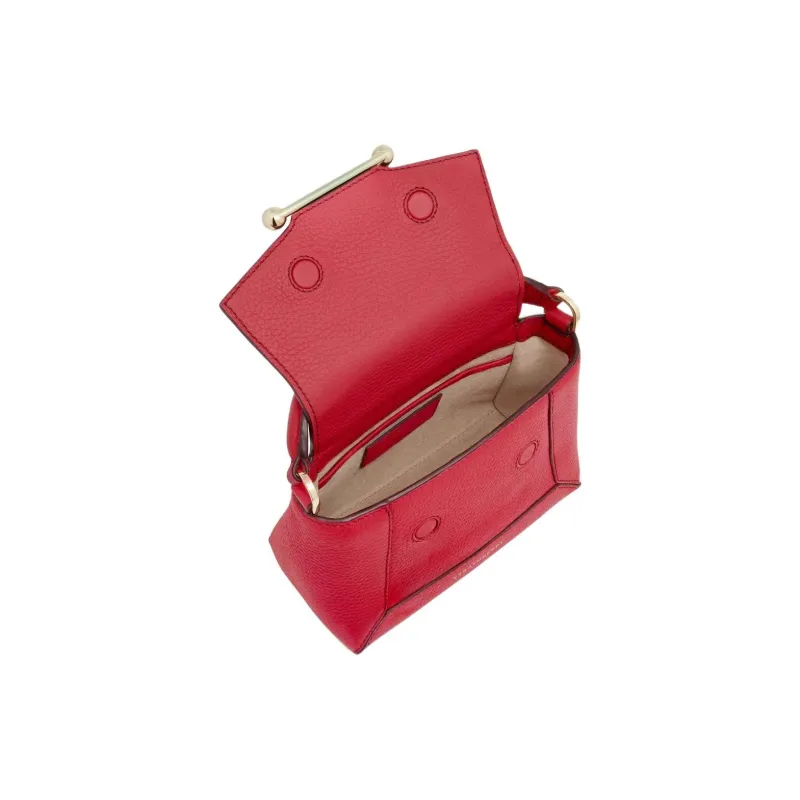 Strathberry Grained Calfskin Shoulder Bag Crossbody Bag Handbag Nano Women's Red-3