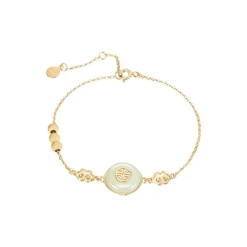 MAMADESHOUHU Hetian Jade Bracelets Pale Greenish-White Jade Women's
