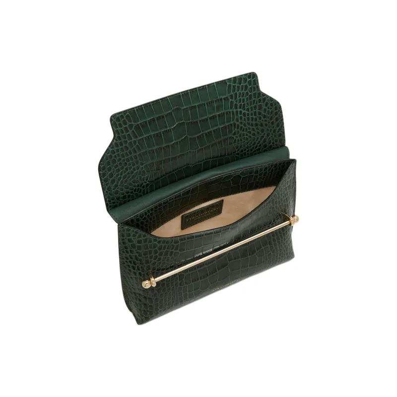 Strathberry Calfskin Shoulder Bag Crossbody Bag Large Size Women's Green-3