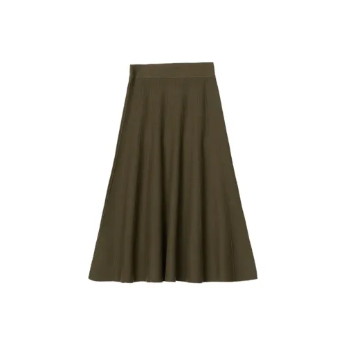 CLUB MONACO Casual Long Skirts Women's Olive Green