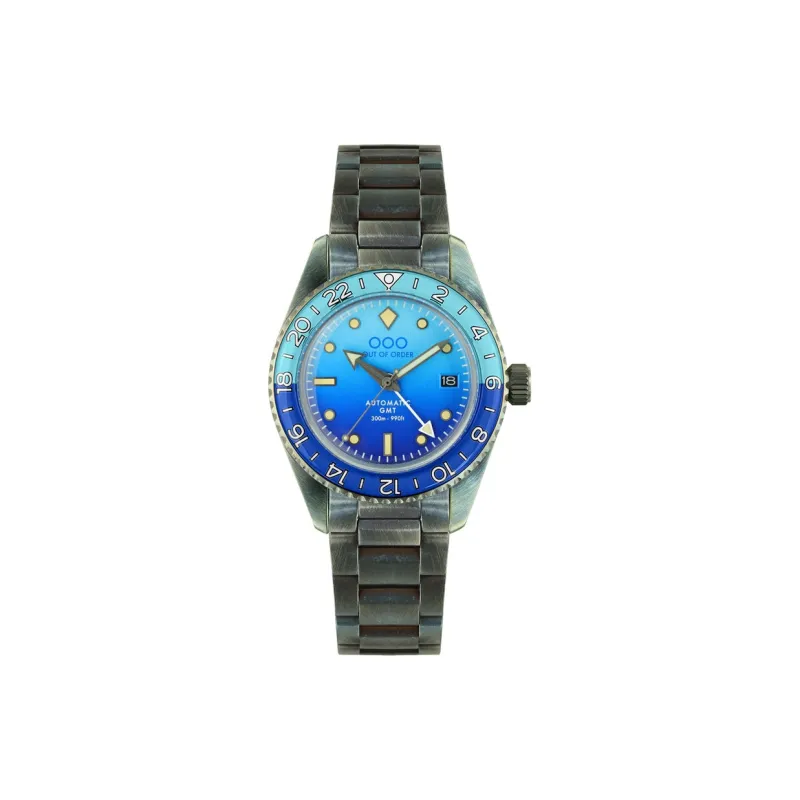 OUT OF ORDER Automatic Mechanical Movement Blue Dial Men's Watches-0