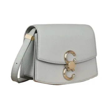 CAFUNE Cow Leather Shoulder Bag Crossbody Bag Small Size Women's Light Blue
