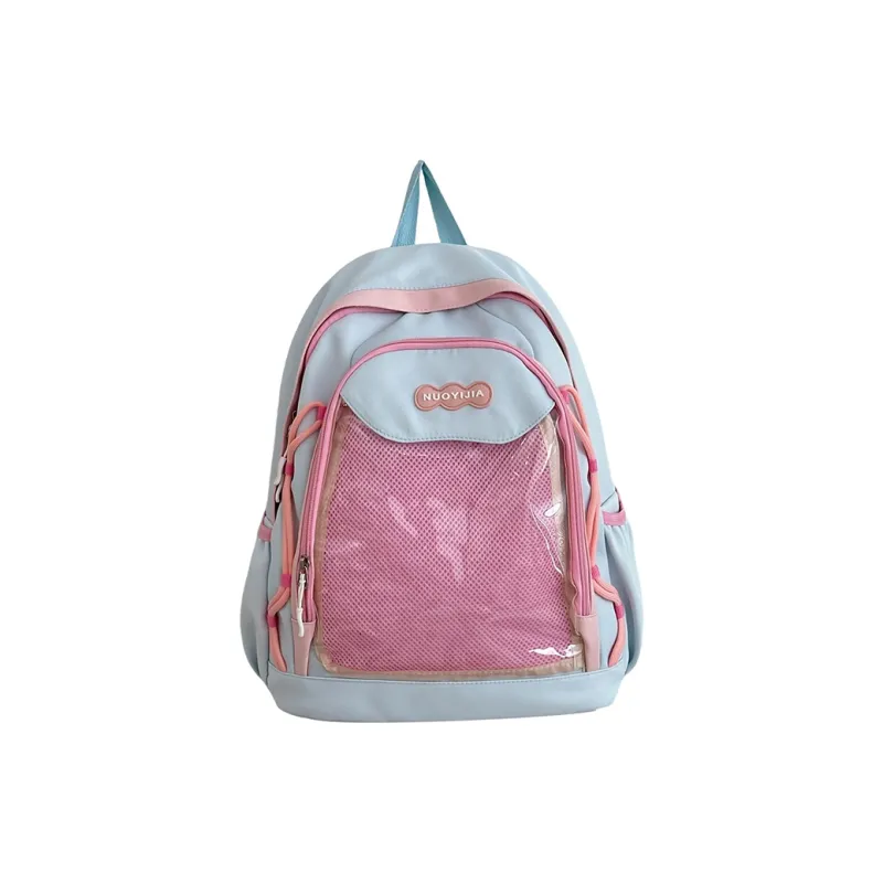 KAKAXI Nylon Backpack Women's Black/Light Purple/Light Yellow/Light Green/Light Blue/Dark Green-2