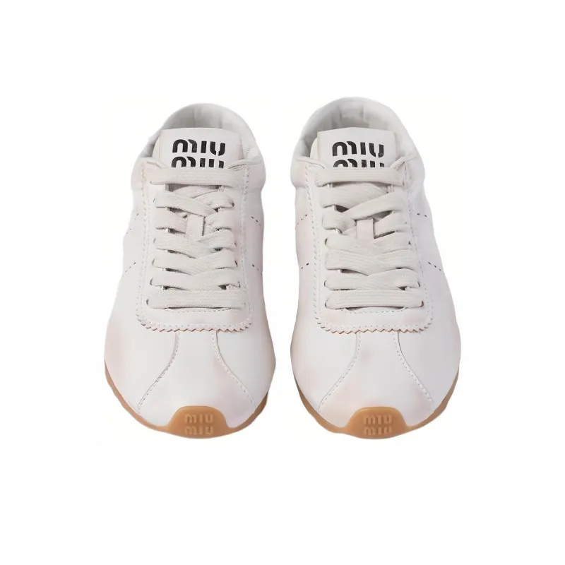 MIU MIU Plume Low Top Casual Shoes Women's White-3