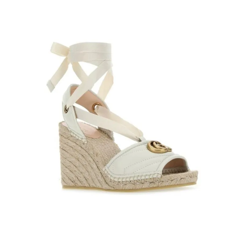 GUCCI GG Marmont Stylish Sandal Women's White-3