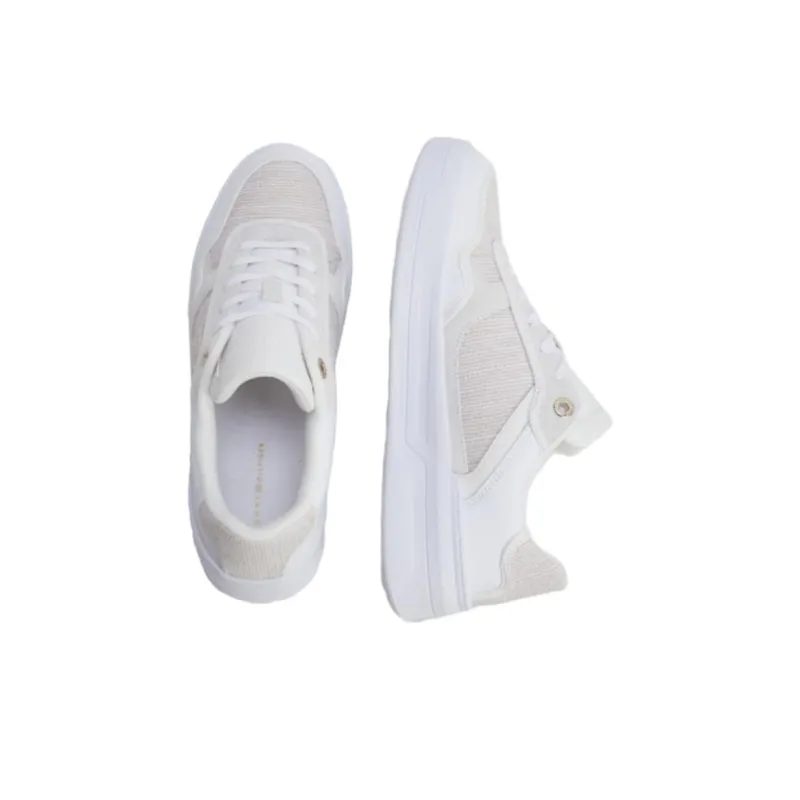 Tommy Hilfiger Abrasion Resistant Low Top Skateboard Shoes Women's White-3