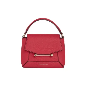 Strathberry Grained Calfskin Shoulder Bag Crossbody Bag Handbag Nano Women's Red