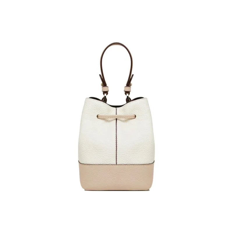 Strathberry Grained Calfskin Bucket Bags One Shoulder Handbag Crossbody Bag Women's White & Pink-2