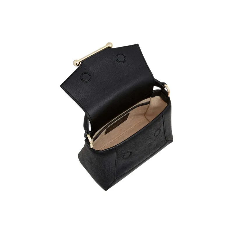 Strathberry Grained Calfskin Shoulder Bag Crossbody Bag Handbag Nano Women's Black-3