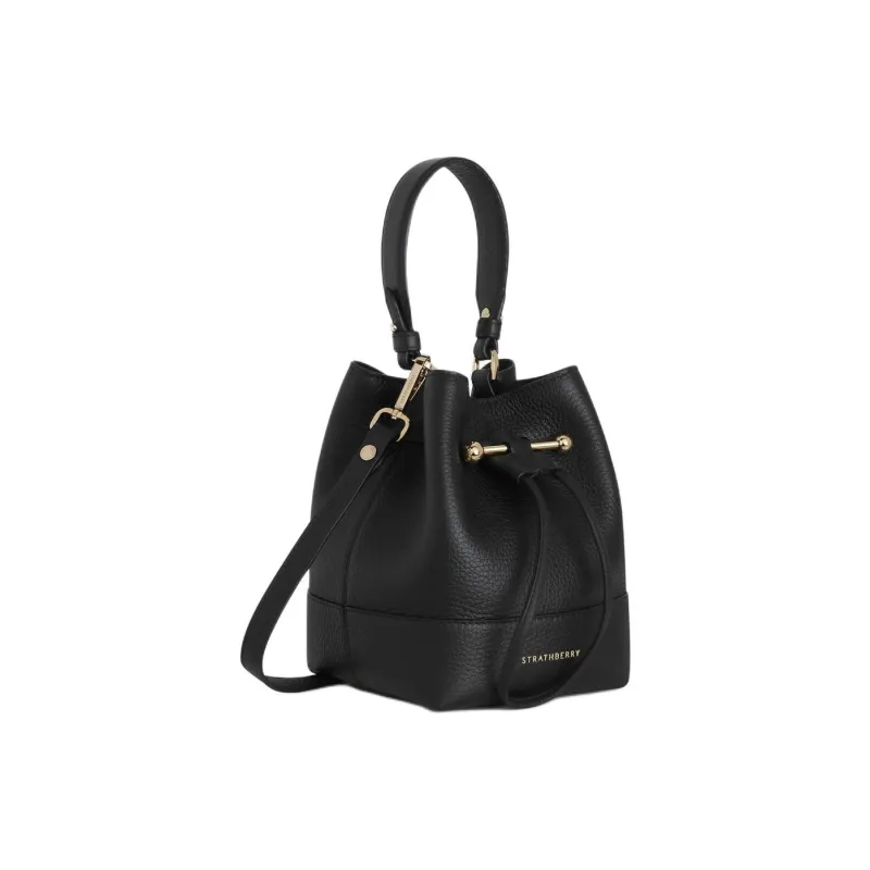 Strathberry Grained Calfskin Bucket Bags One Shoulder Handbag Crossbody Bag Women's Black-1