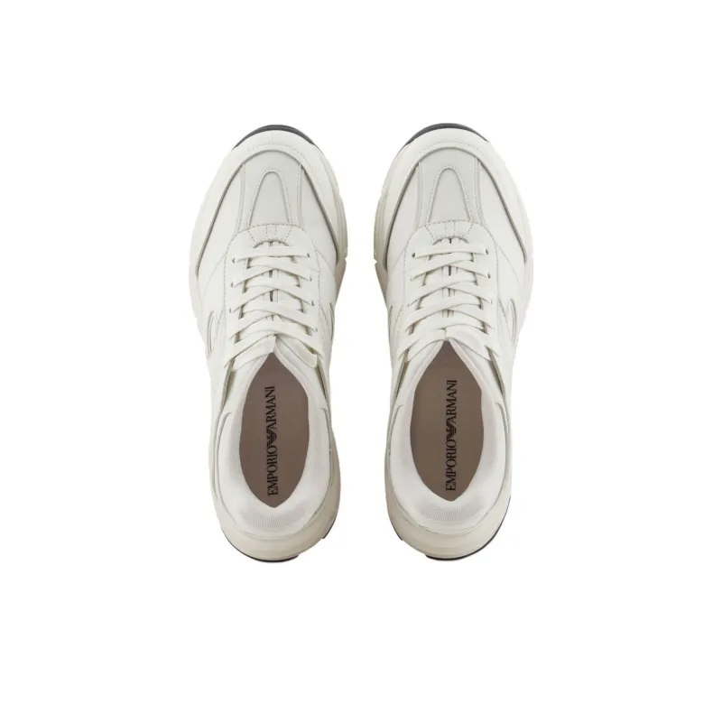 EMPORIO ARMANI Low Top Chunky Sneakers Men's White-3